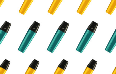 Seamless back to school pattern with colorful markers.