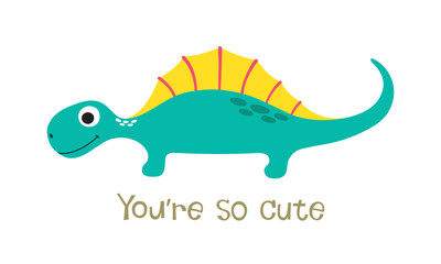 Vector doodle of cute dinosaur