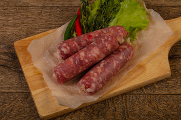 Raw pork sausages