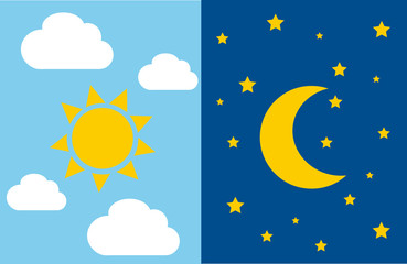 the moon and the sun night and day