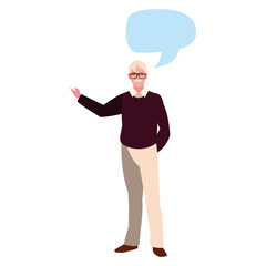 elderly man character grandpa design