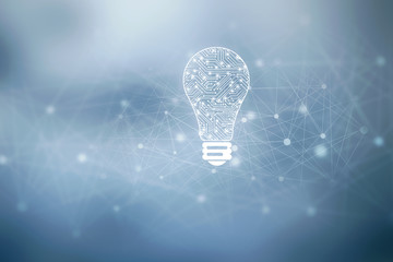   bulb future technology, innovation background, creative idea concept 