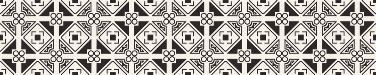 Vector modern ornamental pattern. Abstract art deco seamless monochrome background