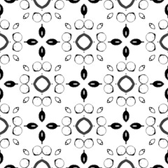 Black and white monochrome circles seamless patter
