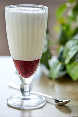 milk cocktal with fresh berries