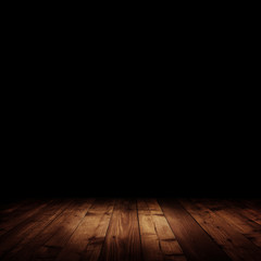 wood panels leading into the dark