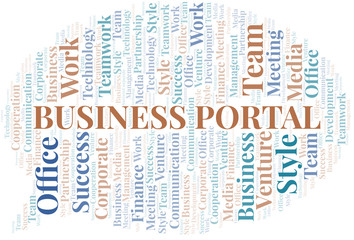 Obraz premium Business Portal word cloud. Collage made with text only.