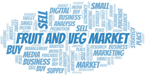 Fototapeta premium Fruit And Veg Market word cloud. Vector made with text only.