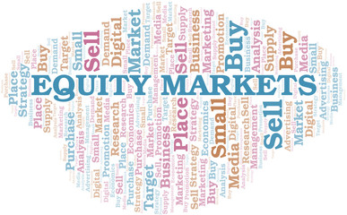 Obraz premium Equity Markets word cloud. Vector made with text only.