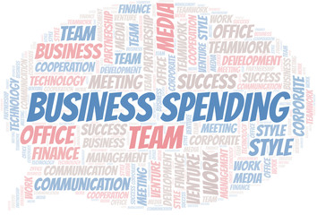 Fototapeta premium Business Spending word cloud. Collage made with text only.