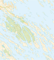 Fototapeta na wymiar Imaginary topographic map of territory with rivers, lakes, forests and roads