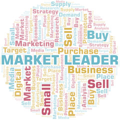 Fototapeta premium Market Leader word cloud. Vector made with text only.