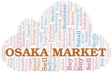 Obraz premium Osaka Market word cloud. Vector made with text only.