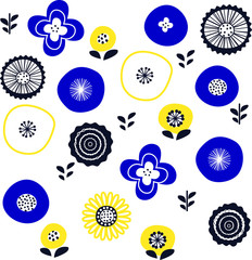 北欧風_花_青_黄