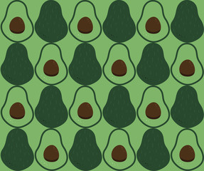 Avocado seamless pattern on green background  - 279801430
