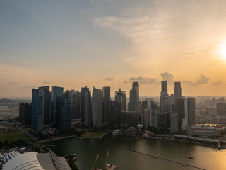 Fototapeta na wymiar Singapore city views from Marina Bay Area
