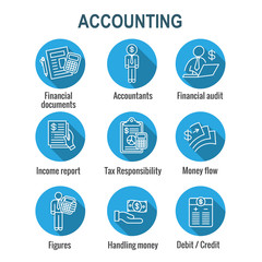 Accountant or Accounting Icon Set - money, accountant and figures images