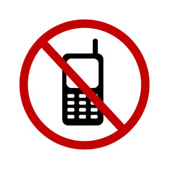 No Cell Phone Sign vector.Do not use mobile phones.