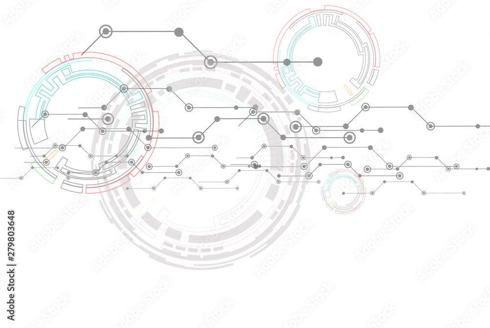 Poster horizontal circuit board vector background texture. high-tech technology concept - vector circuit an