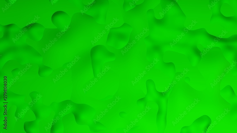 Poster 3d green background of bulges on a flat surface. smooth relief forms soft shadows and curves. 3d ren