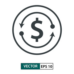 Money icon vector. Line style. Isolated on white. Vector Illustration EPS 10