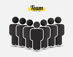 People icon in trendy flat style. Persons symbol for your infographics website design, logo. Crowd signs. Team or user group concept. Isolated on white background.