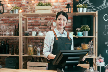 cafe restaurant owner woman standing