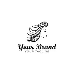 woman hair elegant beautiful logo