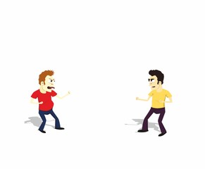 Two funny characters are going to fight