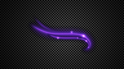 Glittering purple neon energy wave