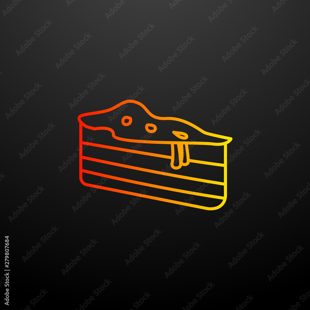 Poster piece of cake nolan icon. elements of fast food set. simple icon for websites, web design, mobile ap