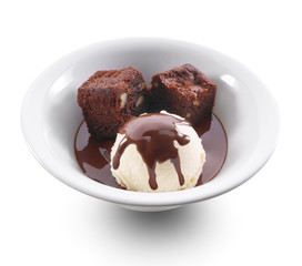 Helado con brownie 