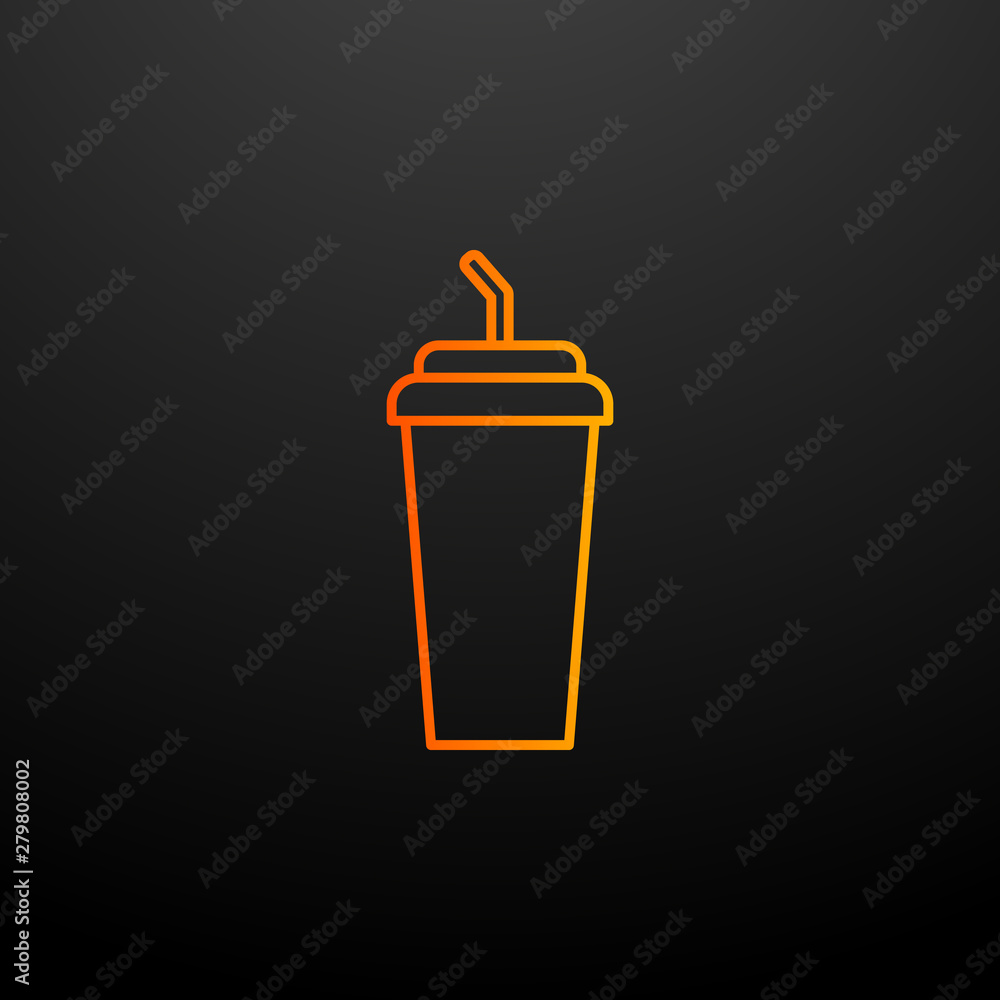 Poster plastic cup nolan icon. elements of fast food set. simple icon for websites, web design, mobile app,