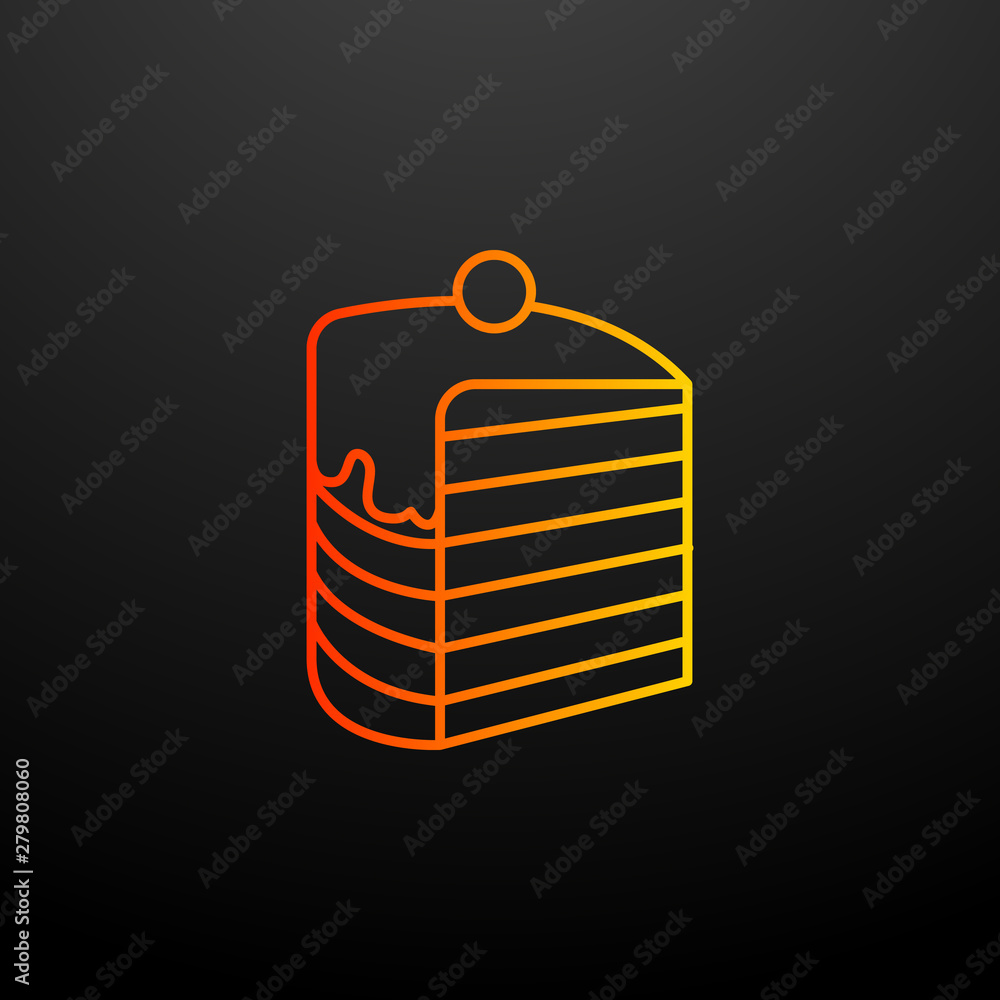 Poster piece of cake nolan icon. elements of fast food set. simple icon for websites, web design, mobile ap