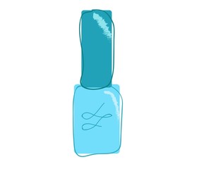 Nail polish for make up. Flat icon. Vector illustration on white background.