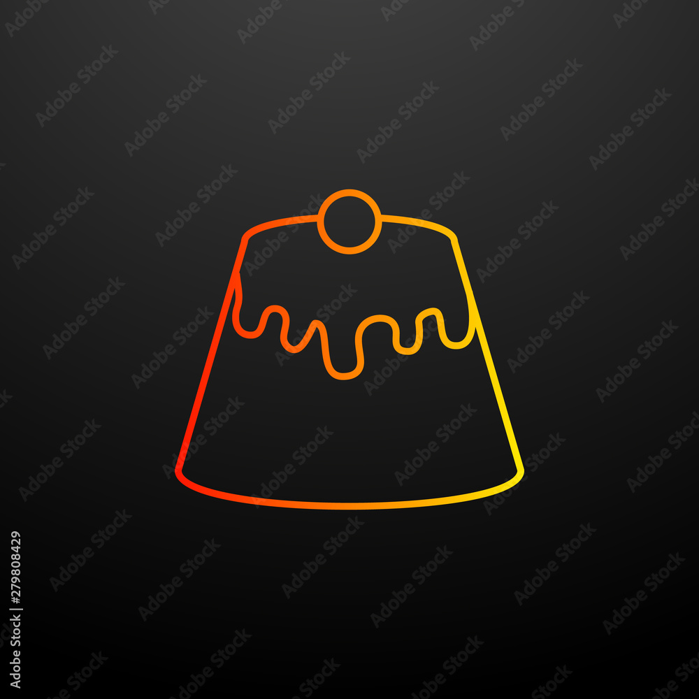 Poster piece of cherry cake nolan icon. elements of fast food set. simple icon for websites, web design, mo