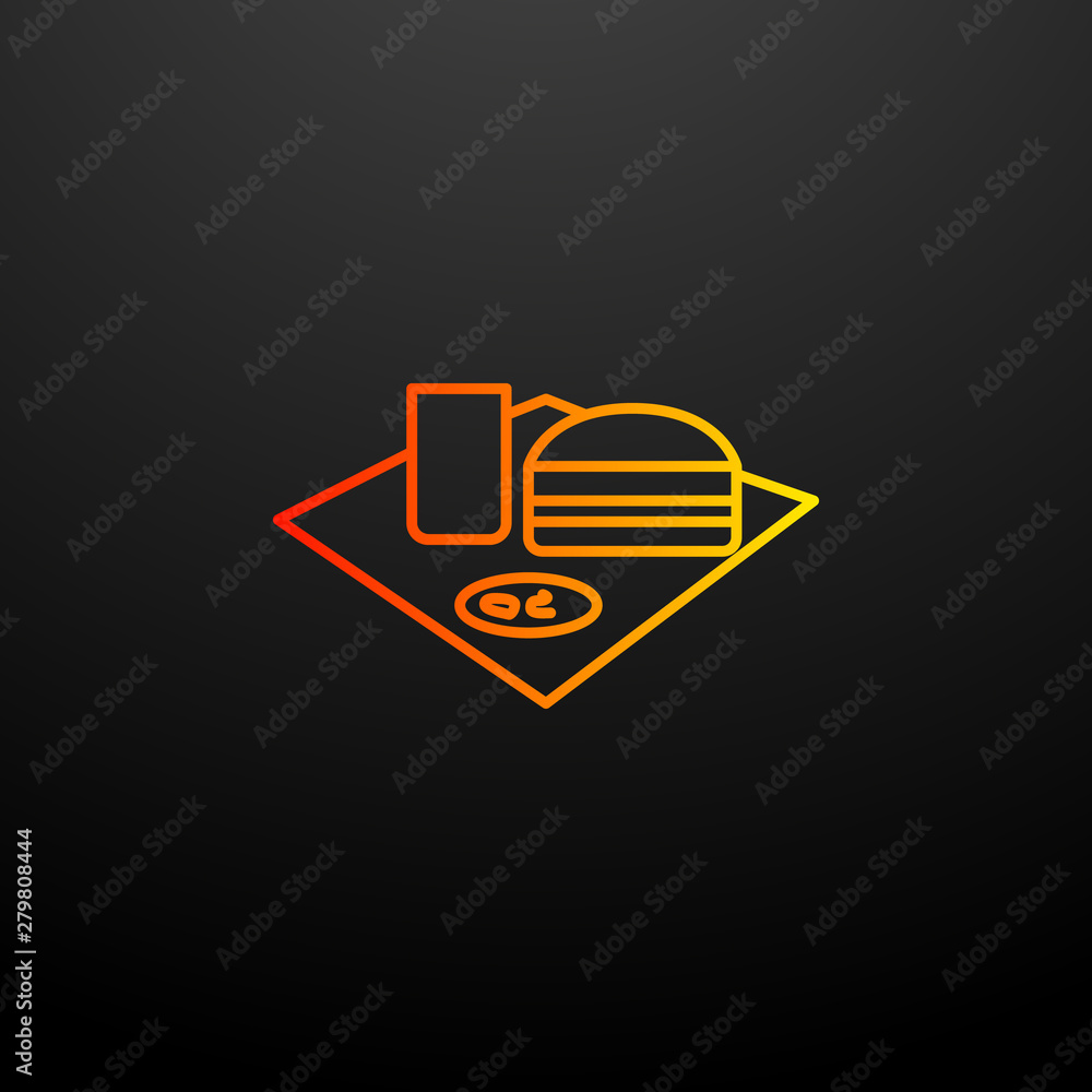 Poster picnic nolan icon. elements of fast food set. simple icon for websites, web design, mobile app, info