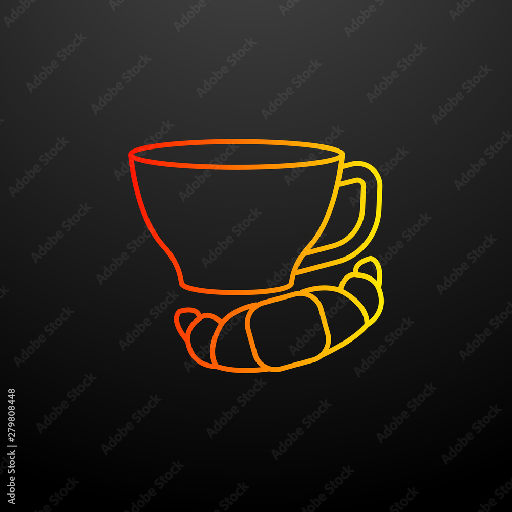 Poster croissants for breakfast nolan icon. elements of fast food set. simple icon for websites, web design