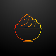 Ice-cream in glass nolan icon. Elements of fast food set. Simple icon for websites, web design, mobile app, info graphics