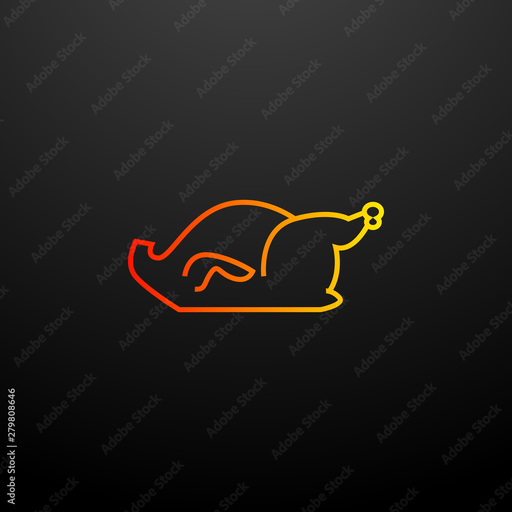 Poster roasted chicken nolan icon. elements of fast food set. simple icon for websites, web design, mobile 