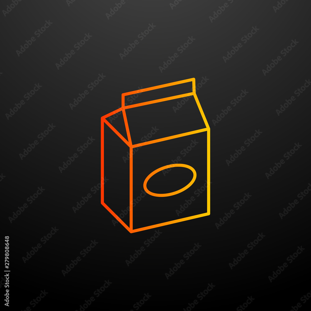 Poster milk in package nolan icon. elements of fast food set. simple icon for websites, web design, mobile 