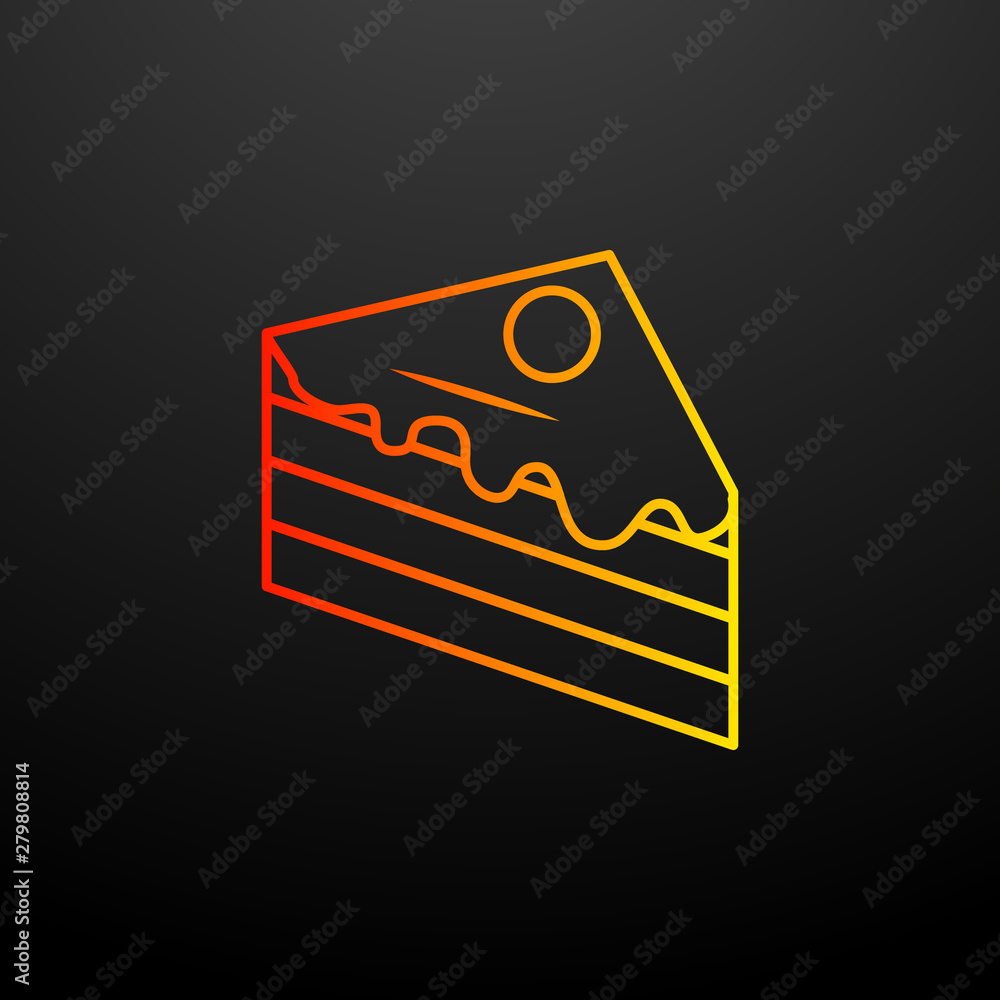 Poster piece of cake nolan icon. elements of fast food set. simple icon for websites, web design, mobile ap