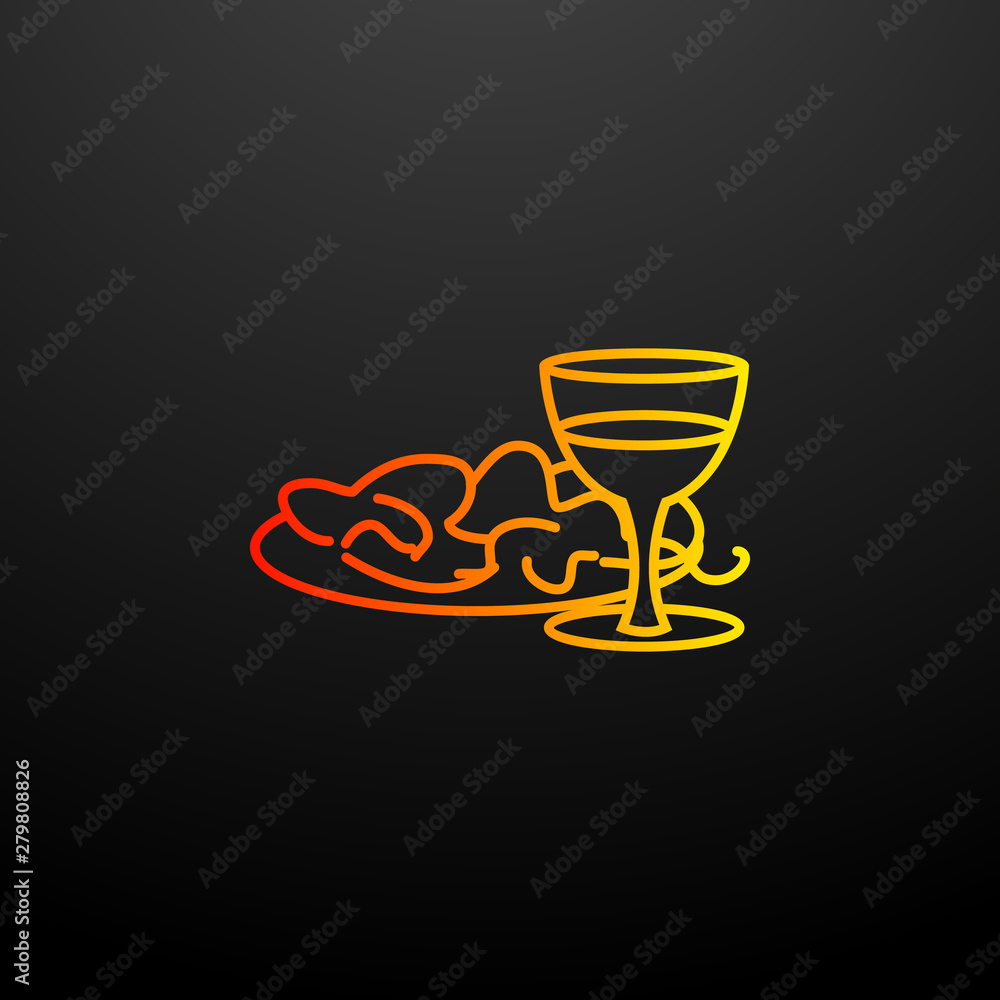 Poster salad with glass of wine nolan icon. elements of fast food set. simple icon for websites, web design