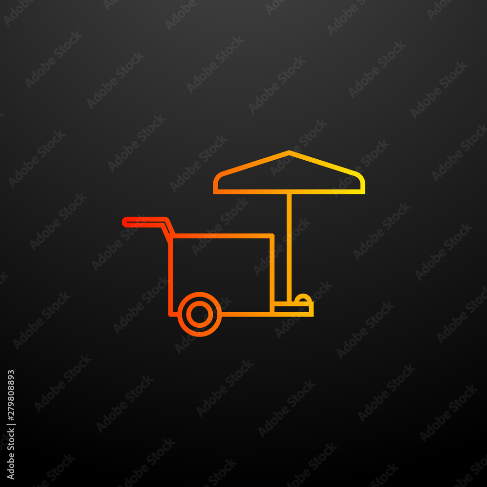 Poster bench on wheels nolan icon. elements of fast food set. simple icon for websites, web design, mobile 