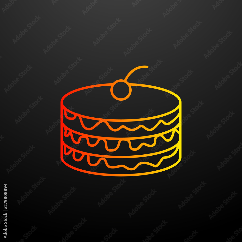 Poster cake with cherry nolan icon. elements of fast food set. simple icon for websites, web design, mobile