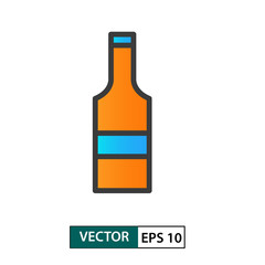 Bottle icon vector. Colour style. Isolated on white. Vector Illustration EPS 10
