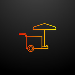 Bench on wheels nolan icon. Elements of fast food set. Simple icon for websites, web design, mobile app, info graphics
