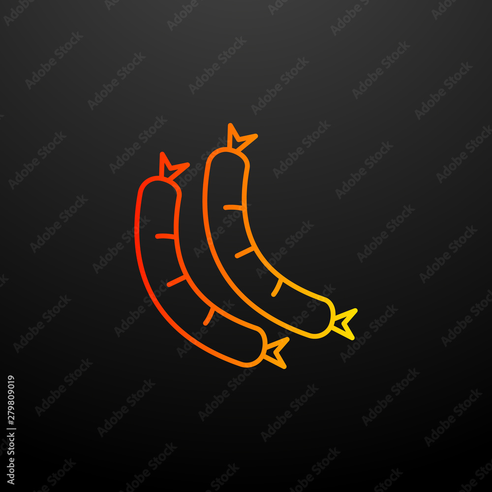 Poster sausages nolan icon. elements of fast food set. simple icon for websites, web design, mobile app, in