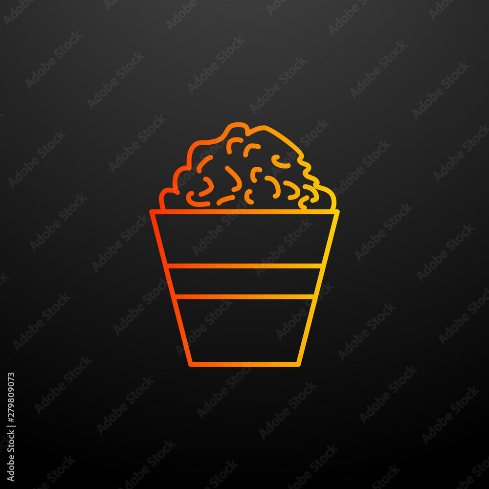 Poster popcorn nolan icon. elements of fast food set. simple icon for websites, web design, mobile app, inf