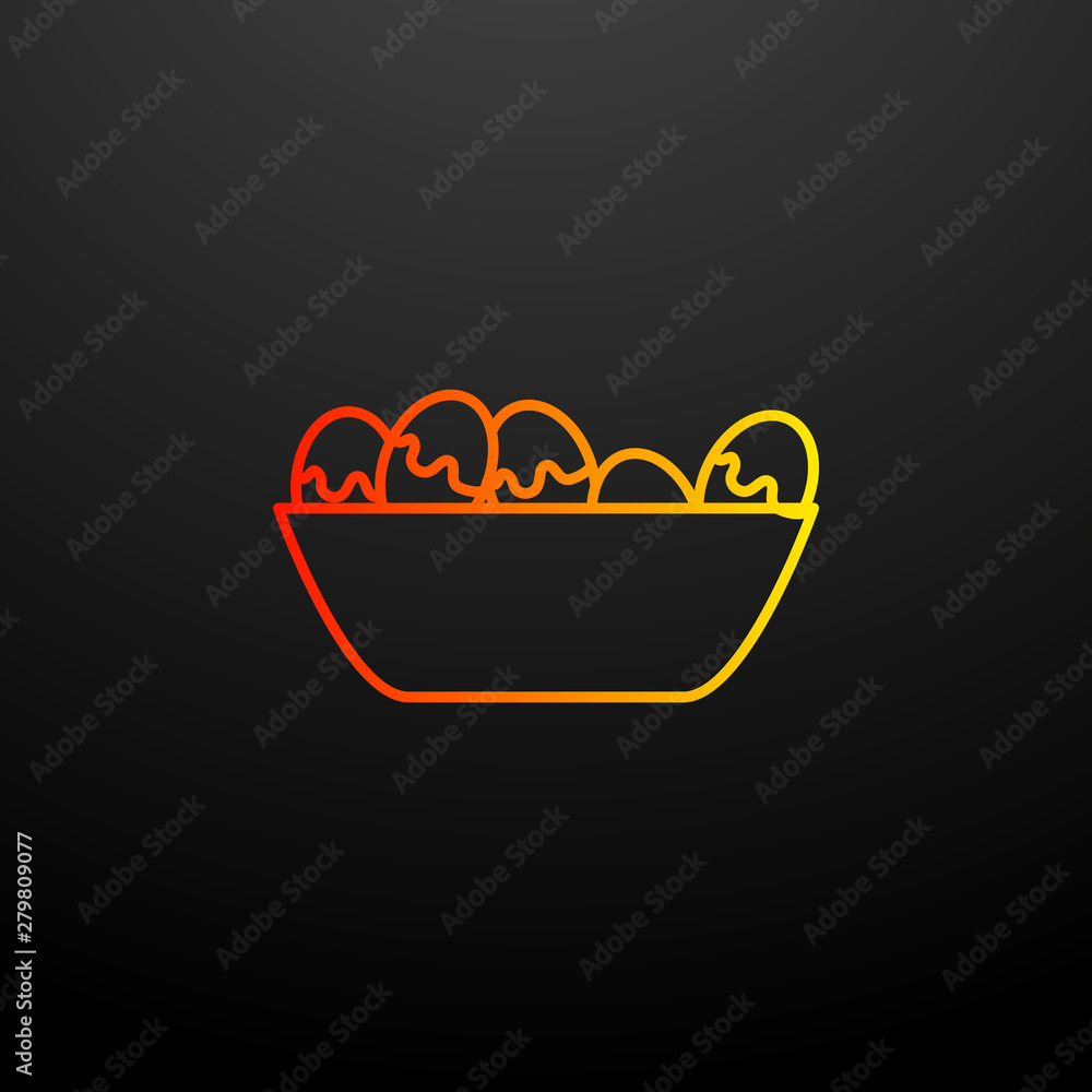 Poster boiled eggs in plate nolan icon. elements of fast food set. simple icon for websites, web design, mo